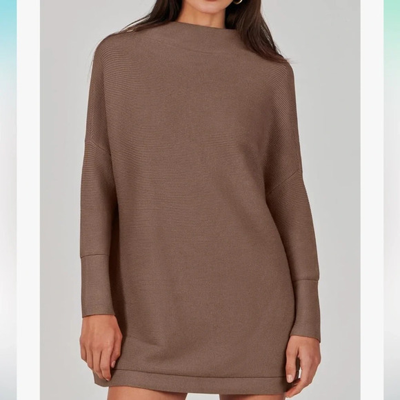 Anrabess Women's Casual Turtleneck Long Sleeve Loose Oversized Sweater Brown L - Picture 5 of 11